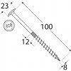 Konštrukčný vrut - DRVTK 8x100 TORX