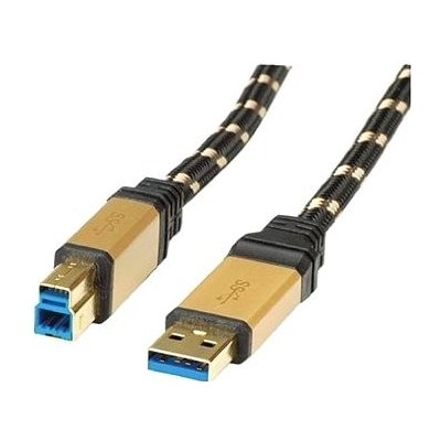 Roline 11028903 USB 3.0 A(M) -> USB 3.0 B(M), 3m, černo/zlatý