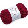 Bavlnená pletacia priadza Style s viskozovým vláknom 50 g - 1 ks 10 (676) červená tm.