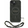Guess PU Leather 4G Colored Ring Strap MagSafe Zadní Kryt pro iPhone 14 Black GUHMP14SP4GREGSK (GUHMP14SP4GREGSK)