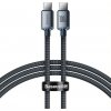 Baseus Crystal Shine Series nabíjací / dátový kábel USB-C / USB-C 100W 1, 2m, čierna
