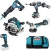 MAKITA aku sada nářadí DLX5067TX1 18 Voltů / 5,0 Ah (IEC) Li-Ion