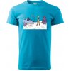 Panoráma lyžovania - Klasické pánske tričko vyššej gramáže - L ( Svetlý tyrkys )