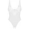Obsessive Alissium Body XL/2XL s otvorenou zónou, biele, čipka