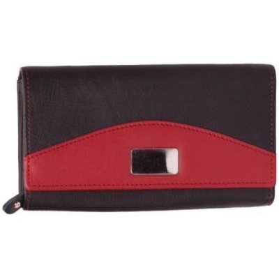 Impex dámska Kožená peňaženka veľká červeno čierna