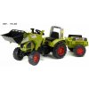 Šliapací traktor Claas Arion 410 s nakladačom a vlečkou Falk