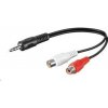 PREMIUMCORD Audio kábel 3,5 mm Jack - 2x Cinch 20 cm (M/F, stereo) kjackcinf02