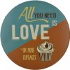 Ceduľa All You Need Is Love 30x30 cm Plechová tabuľa