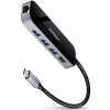 AXAGON HMC-6GL, USB 3.2 Gen 1 hub, 3x USB-A, HDMI 4k/30Hz, RJ-45 GLAN, PD 100W, kábel USB-C 20cm HMC-6GL