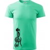 Husľový kľúč gitara - Klasické pánske tričko vyššej gramáže - XS ( Mätová )