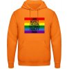 AWDis Hoodie Mikina - Dúhový dizajn - Love Respect Freedom - Orange Crush - M - Pánske