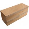 CERANO - Kúpeľňová skrinka pod umývadlo s úchytkou/doskou pod umývadlo Velora - 18 mm - dub medový, chrómová úchytka - 119x49,8x45,2 cm