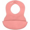 BABYONO Podbradník mäkký plastový s vreckom bez BPA pink 6m+ 835-04-BO