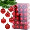 Sada 48 červených ozdôb, priemer 3.5 cm, Červená, M