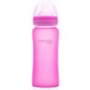 Everyday Baby sklenená fľaša s termosenzorom, 300 ml, růžová