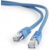 Gembird patch kábel S/FTP Cat. 6A LSZH, 0.5 m, modrý PP6A-LSZHCU-B-0.5M