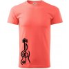 Husľový kľúč gitara - Klasické pánske tričko vyššej gramáže - 2XL ( Korálová )