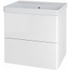 Mereo Siena, kúpeľňová skrinka s keramickým umývadlom 61 cm, biela lesk CN410