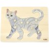 Detské drevené puzzle s úchytmi Viga Cat