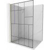 MEXEN/S - Kioto L Sprchová zástena WALK-IN 80 x 200, čierny vzor, zlato kartáčovaná 800-080-103-55-78