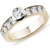 Luxusný diamantový prsteň bezel zo žltého zlata KLENOTA K0783013