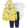 CARTER'S Set 3dielny mikina, legíny, body kr. rukáv Sunflower dievča 9m