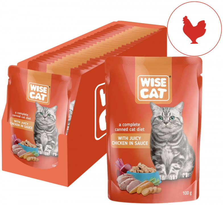 Wise Cat so šťavnatým kuracím mäsom 24 x 100 g