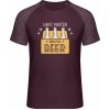 Mymate Predĺžené Tričko MY111 - Dizajn - Save water - Drink beer - Burgundy / Heather Burgundy - XL - Pánske