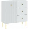 Nábytek PEGAS s.r.o. Komoda VIENA 1D3S, Bílá/Zlatá