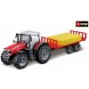 Bburago Farm traktor Messey Ferguson s přívěsem na balíky 1:50