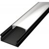 Hliníkový profil pre LED pásy SIMPLE, 17,1x8mm - Čierna Typ krytky: Bez krytky