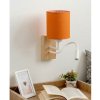 Brilagi - LED nástenná lampa NUBILA WOOD 1xE27/25W/230V + LED/3W dub/biela/oranžová BG1565+BG2453 + záruka 3 roky zadarmo