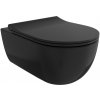 Bocchi V-Tondo - Závesné WC 545x360 mm Rimless + slim sedátko, SoftClose - SET, čierna lesklá