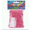 Rainbow Loom červené trblietavé originálne gumičky 300 kusov