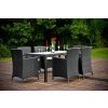 Bello Giardino Capitale set 6+1 - ratanový jedálensky stôl, čierna farba, NOVINKA