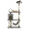Škrabadlo pro kočky se sisalovými sloupky 140 cm šedé Šedá 170583