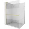 MEXEN/S - Kioto+ L Sprchová zástena WALK-IN s poličkou a držiakom uterákov 120 x 200, transparent/dekor, zlatá kartáčovaná 800-120-123-55-35