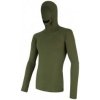 SENSOR MERINO DF pánské triko dl.rukáv s kapucí safari green XL; Zelená triko