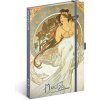 NOTIQUE Notes Alfons Mucha - Hudba, linajkový, 13 x 21 cm