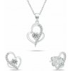 Brilio Silver Strieborný set šperkov so zirkónmi Dvojité srdce SET294W (retiazka, prívesok, náušnice)