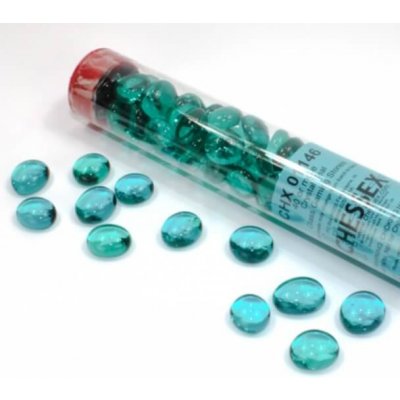 Hracie kamene Chessex Gaming Glass Stones Crystal Teal