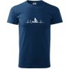 EKG fyzioterapia - Klasické pánske tričko vyššej gramáže - 4XL ( Polnočná modrá )