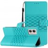 Peňaženkové kožené puzdro Diamond Embossed na Motorola Moto G13 / G23 / G53 5G - Modrá