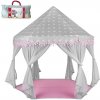 Zámok pre princezné - šedo-ružový šesťhranný stan