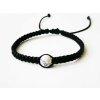 Čierny shamballa náramok - magnezit (Shamballa náramok s liečivým kameňom magnezitom)