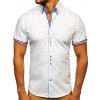 Bolf 3507 Biela pánska elegantná košeľa s krátkymi rukávmi