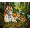 Norimpex Puzzle Diamantový obraz Tigrica s mláďatami 30 x 40 cm 1-39 dielov