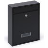 Poštová schránka pre zostavy, 350 x 260 x 80 mm, čierna