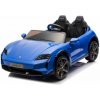 JOKO Elektrické autíčko Porsche Taycan Turbo S, penové kolesá, kožené sedadlo, modré