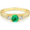 Prsteň Secret Garden: žlté zlato, smaragd - PI-Z-SZMD-00093 SAVICKI